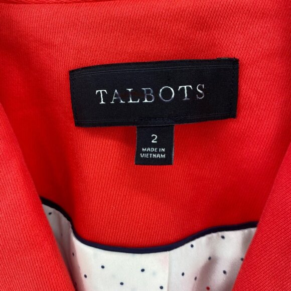 Talbots Blazer Womens 2 Orange Button Up Pockets Stretch Jacket Office Career - Picture 6 of 10